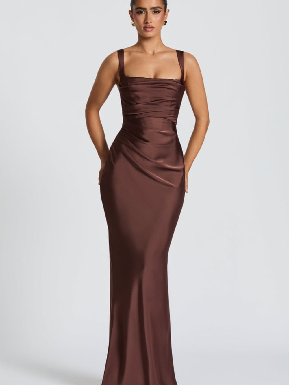 NWT BABYBOO plum brown Calanthe Maxi Dress & scarf
